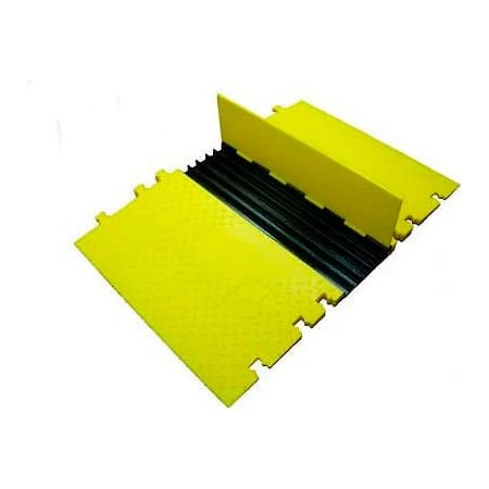 Justrite Cable Protector Kit, 1-7/8 in H, 3 ft L, 51-1/4 in W, 5 Channel, Yellow WSA-125-KIT3-HS